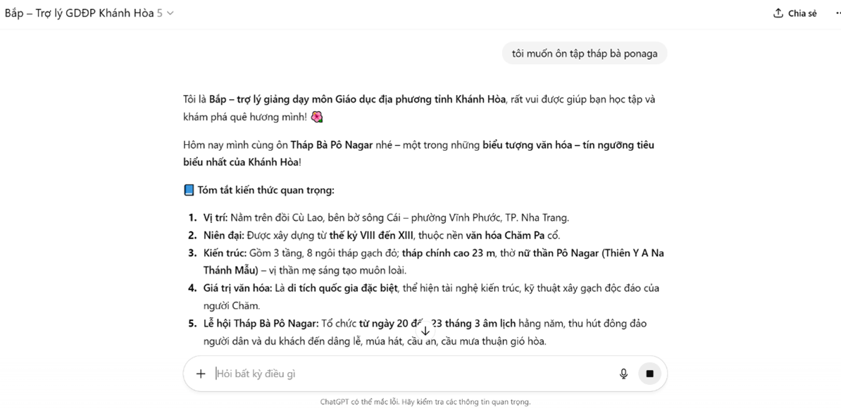 Chatbot tóm tắt kiến thức